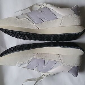 New Balance White and Light Gray Women’s Sneakers